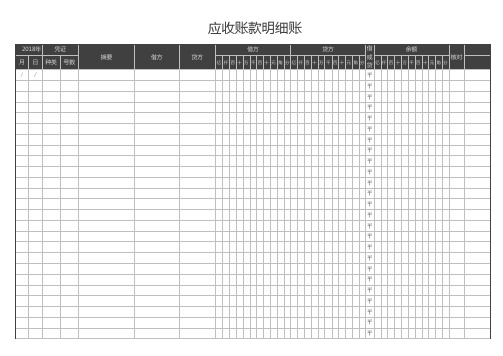 应收账款明细账(电子表格)