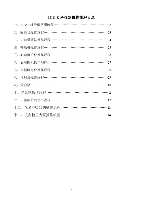 ICU专科仪器操作流程