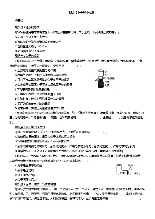 13.1分子热运动 2024—2025学年人教版物理九年级全一册