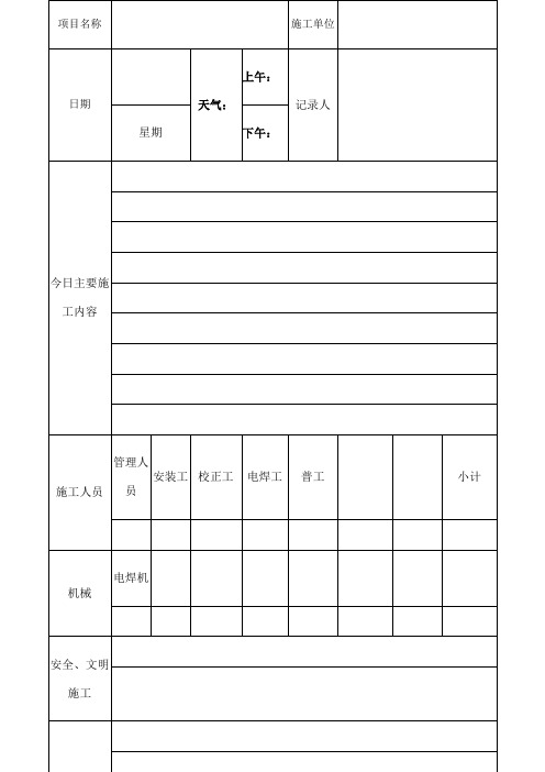 施工日报 周报 月报样本