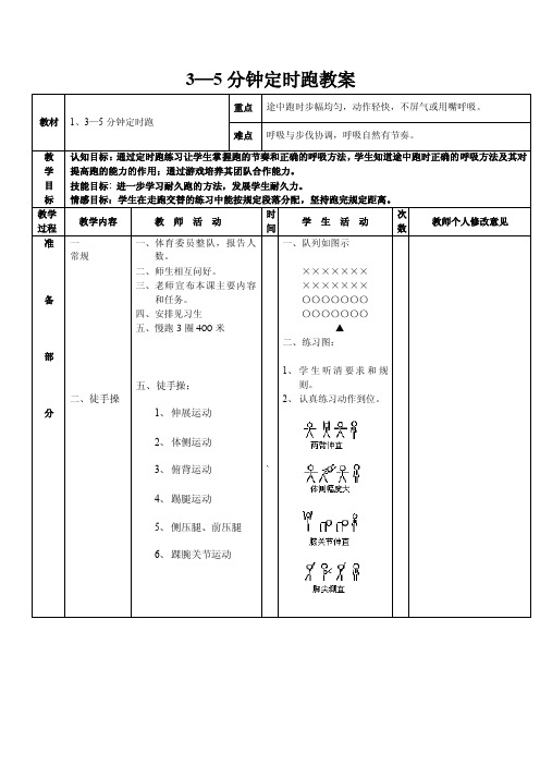 3—5分钟定时跑教案