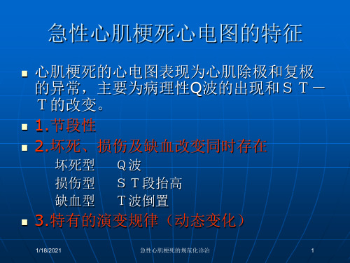 急性心肌梗死的规范化诊治培训课件