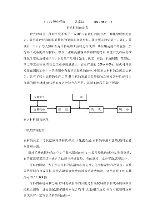 「耐火材料的生产工艺」