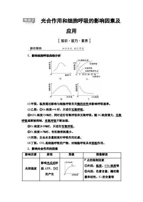 2.11【二轮复习】专题三考点2光合作用和呼吸作用的影响因素及应用(解析)