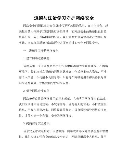 道德与法治学习守护网络安全