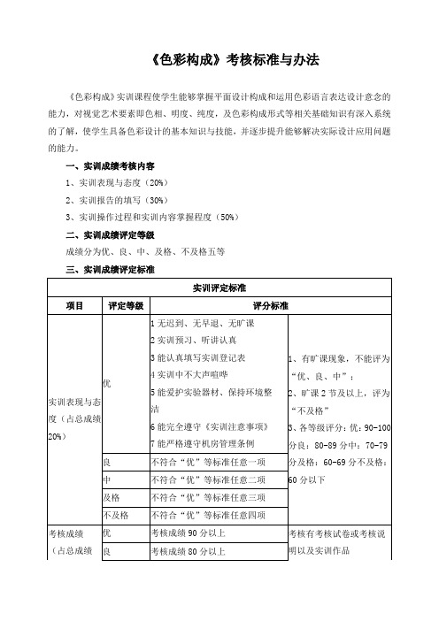 《色彩构成》考核标准与办法