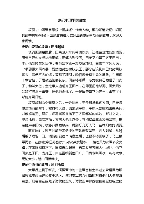 史记中项羽的故事