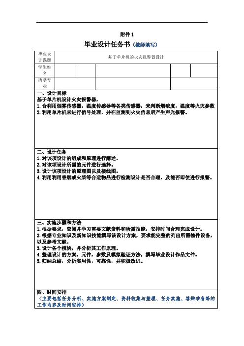 2020高职高专毕业设计专题3-任务书模板