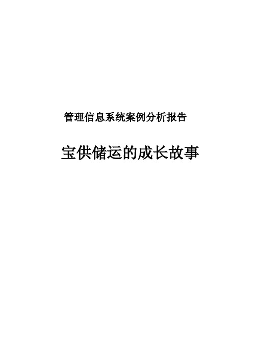 管理信息系统案例分析报告