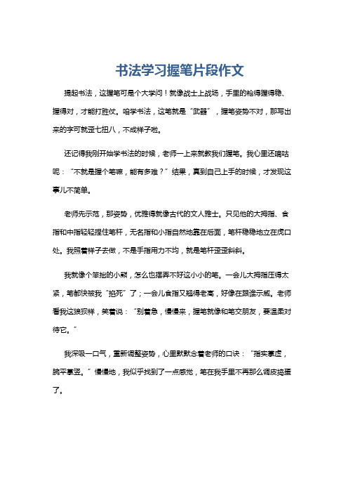 书法学习握笔片段作文