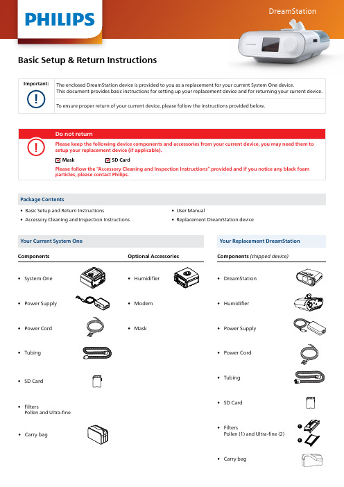 PHILIPS 基本设置与返回说明文件说明书