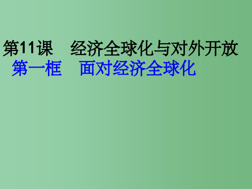 高一政治《面对经济全球化》 