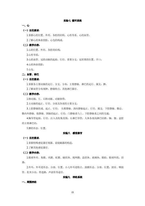 《人体解剖学》(系统解剖学)教学大纲2