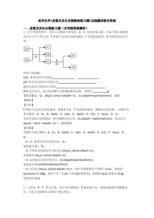 高考化学(卤素及其化合物提高练习题)压轴题训练含答案