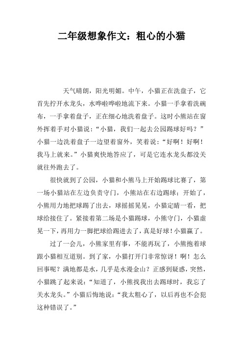 二年级想象作文:粗心的小猫