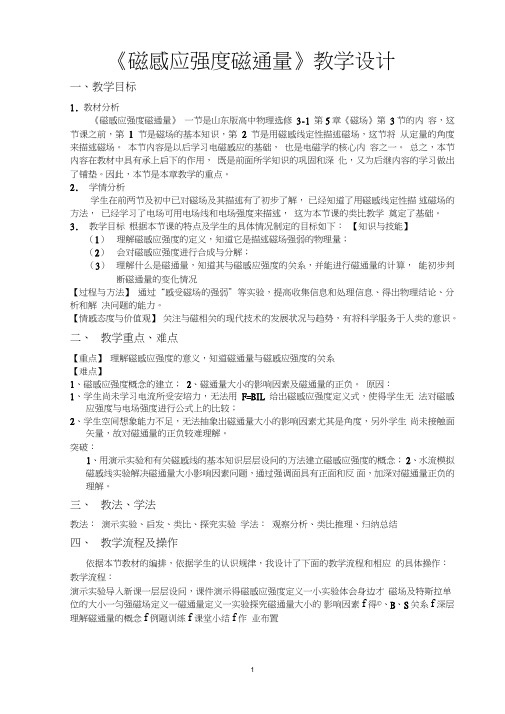 《磁感应强度磁通量》教学设计