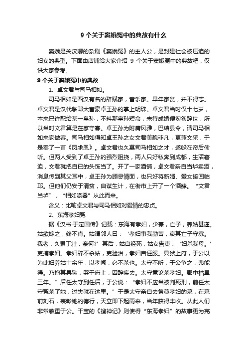 9个关于窦娥冤中的典故有什么