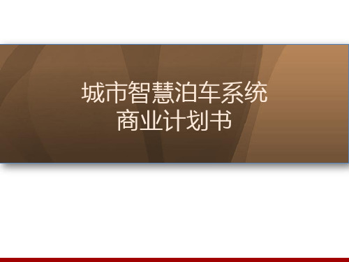 城市智慧泊车系统商业计划书