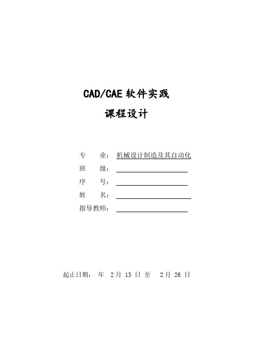 CADCAE软件实践课程设计