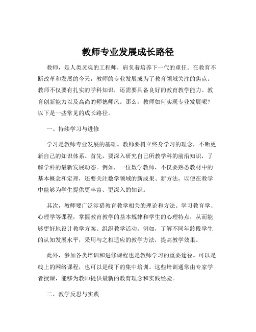 教师专业发展成长路径