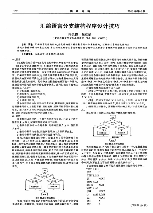 汇编语言分支结构程序设计技巧