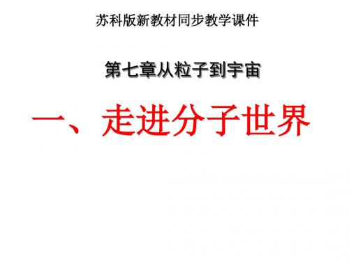 苏教版物理八年级下册课件：7.1走进分子世界