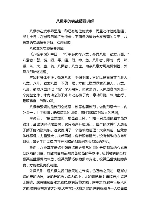 八极拳的实战精要讲解