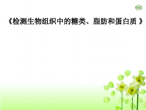 检测生物组织中的糖类、脂肪和蛋白质ppt1(说课) 人教版
