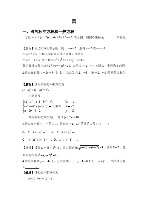 高考数学提分专练圆专项训练