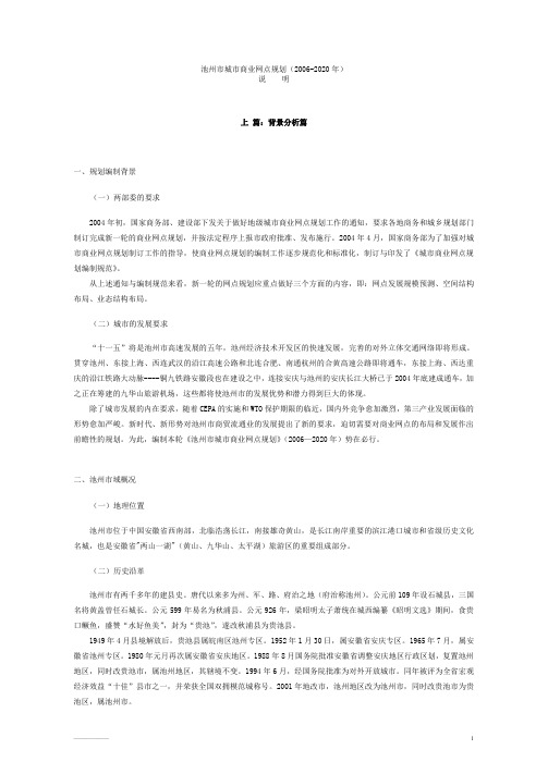 企划方案--池州市城市商业网点规划(doc 58页).doc