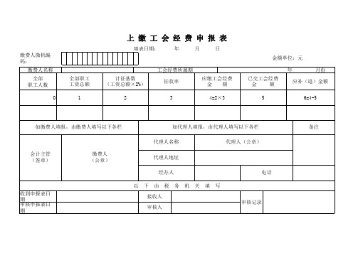 上缴工会经费申报表  模板