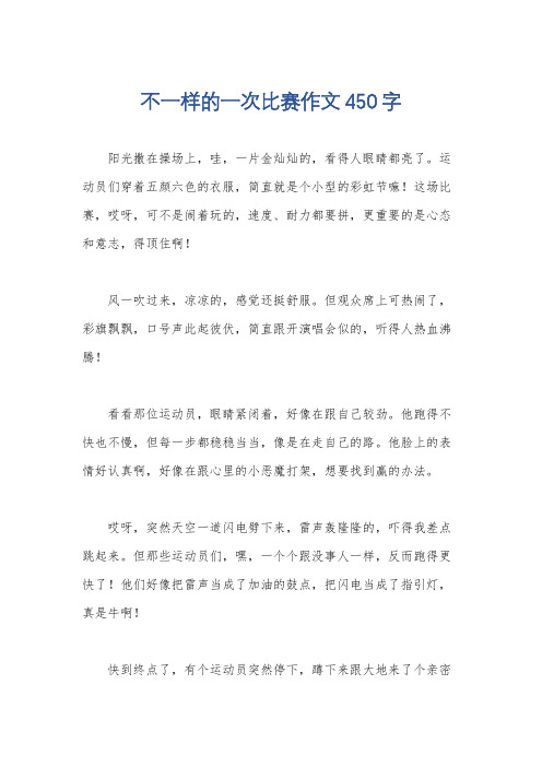 不一样的一次比赛作文450字