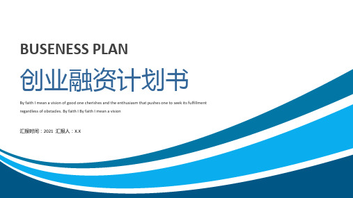 蓝色商务简约创业融资计划书通用ppt
