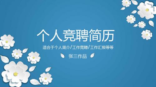 个人竞聘简历个人简历工作汇报竞聘计划书PPT模板