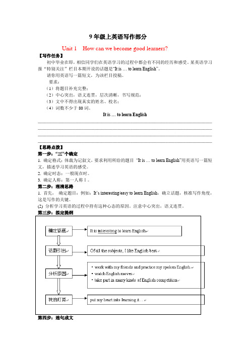 英语写作指导(Units1-9) 2021-2022学年人教版英语九年级