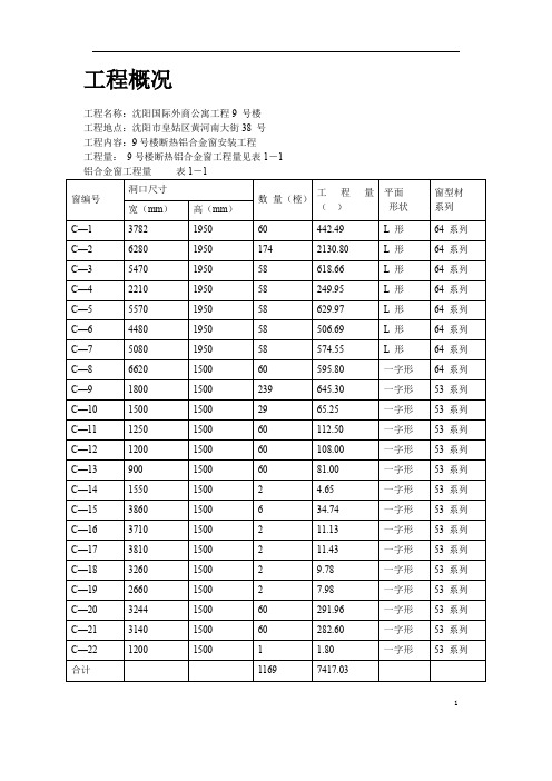 断热铝合金窗安装工程施工方案