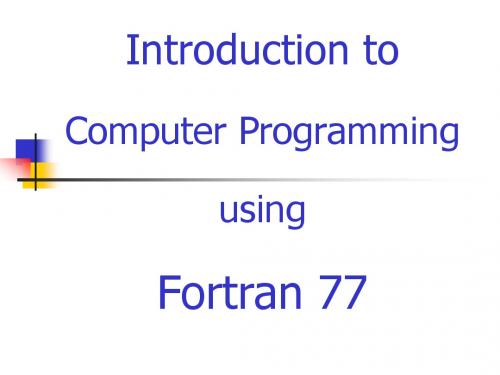 Computer Programming using Fortran 77