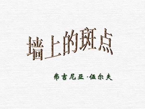 墙上的斑点(用)