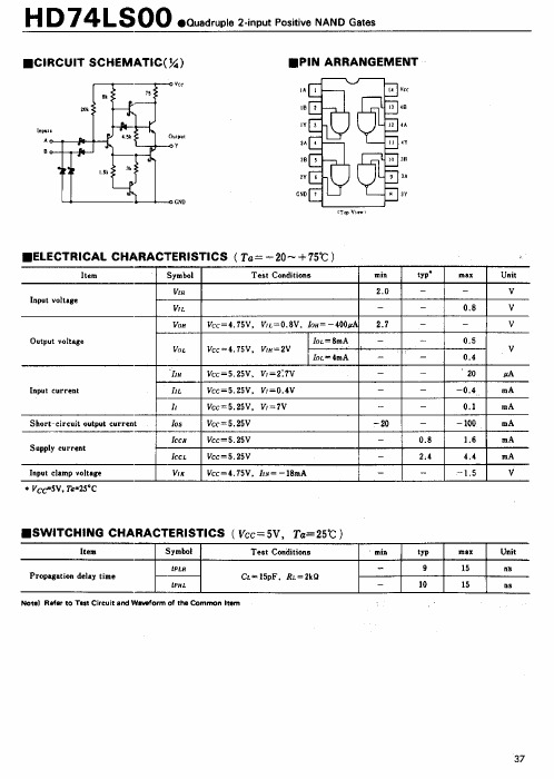 HD74LS00PDIP中文资料