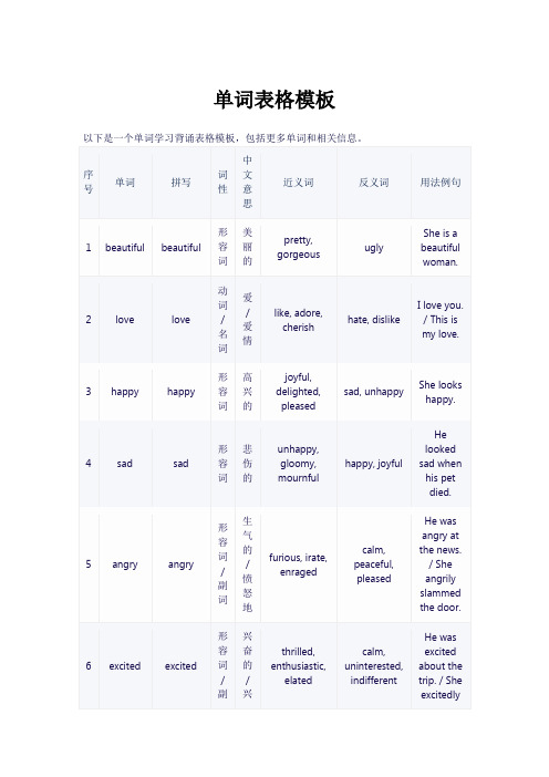 新概念1单词表打印版