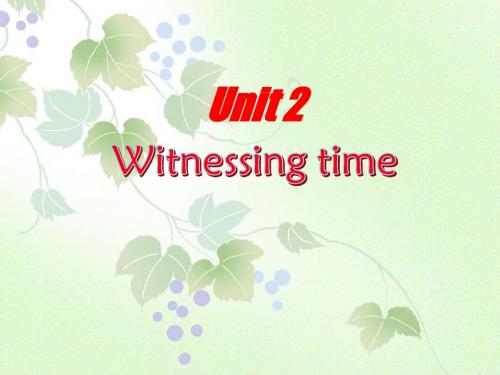 牛津译林版高中英语模块9 Unit 2 Witnessing time1 课件