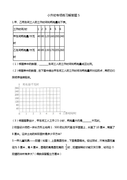 2019年小升初数学专项练习(5)人教新课标(2014秋)(含解析)