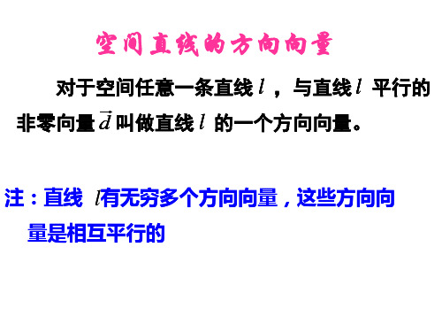 沪教版(上海)数学高二上册8.4空间直线的方向向量课件