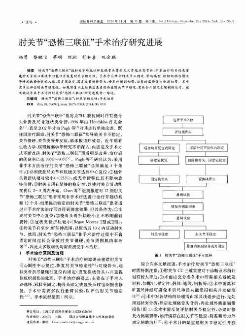 肘关节“恐怖三联征＂手术治疗研究进展