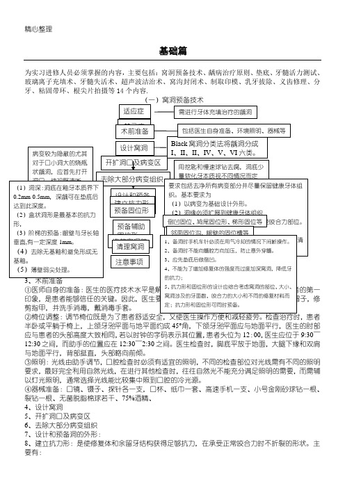 口腔技术经验标准化操作规范操作-基础篇