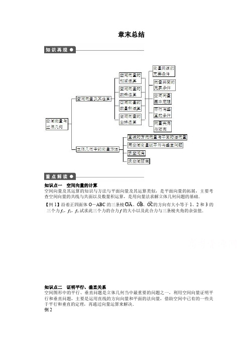 高中数学(人教版A版选修2-1)配套课时作业：第三章  空间向量与立体几何 章末总结 Word版含答案