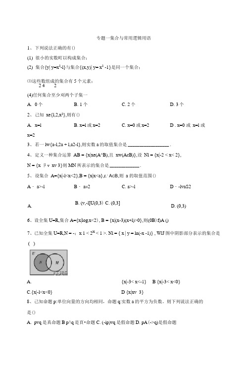 2020高考数学选择填空分专题、知识点小题狂练11套(理科)(含详细解析)