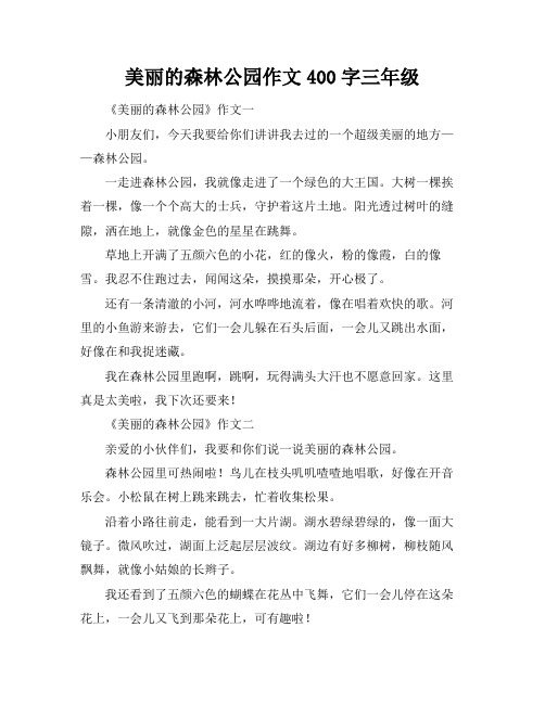 美丽的森林公园作文400字三年级