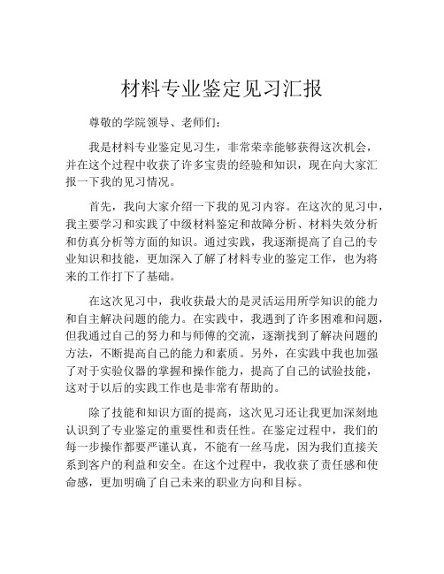 材料专业鉴定见习汇报