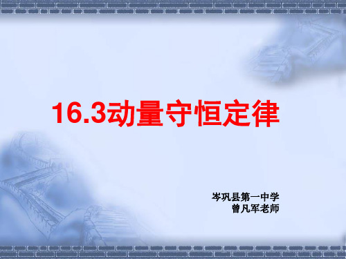 16.3动量守恒定律